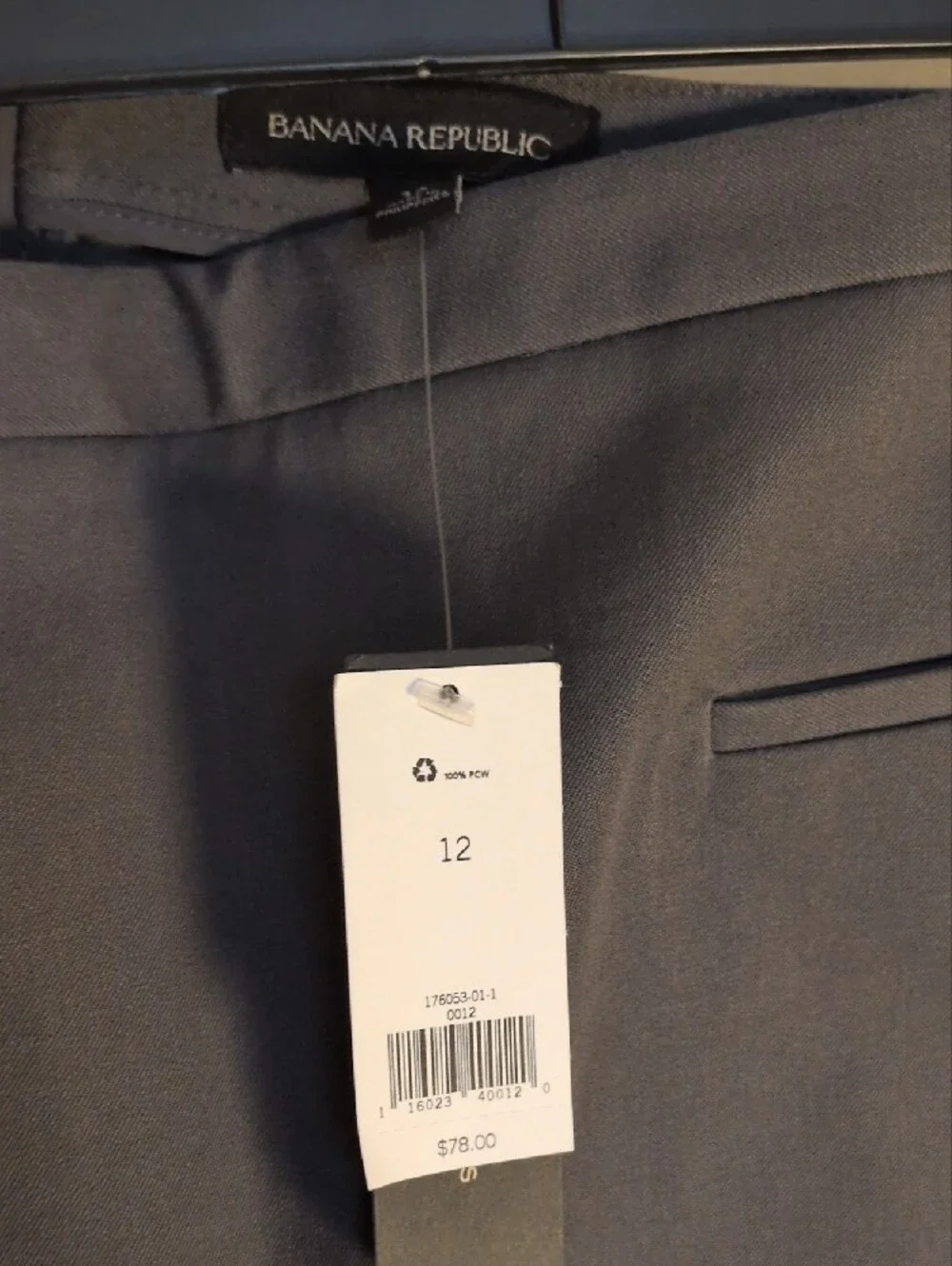 Banana Republic Slate Tailored Pencil Skirt, stretchy cotton/rayon